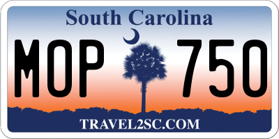 SC license plate MOP750