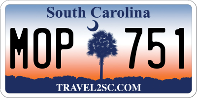 SC license plate MOP751