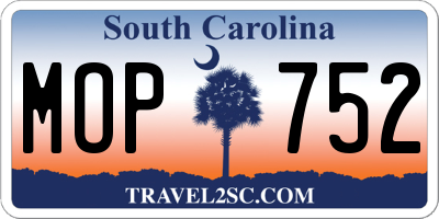 SC license plate MOP752