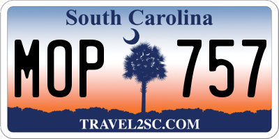 SC license plate MOP757