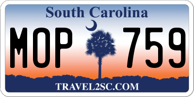 SC license plate MOP759