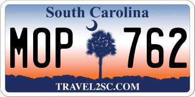 SC license plate MOP762