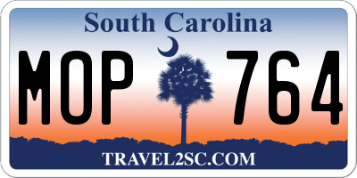 SC license plate MOP764