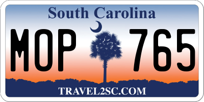 SC license plate MOP765