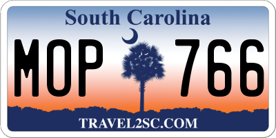 SC license plate MOP766