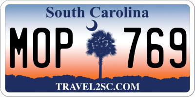 SC license plate MOP769