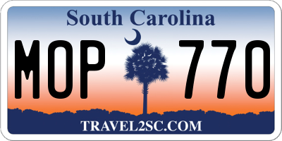 SC license plate MOP770