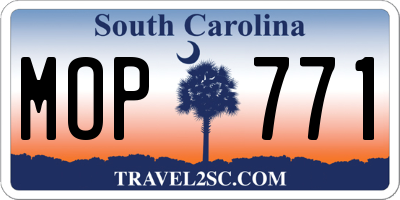 SC license plate MOP771