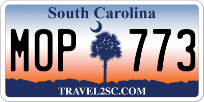 SC license plate MOP773