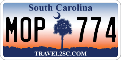 SC license plate MOP774