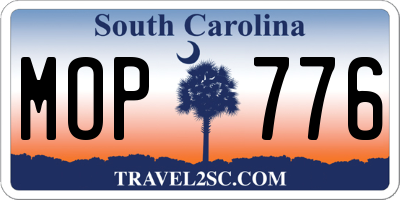 SC license plate MOP776