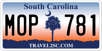 SC license plate MOP781