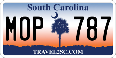 SC license plate MOP787