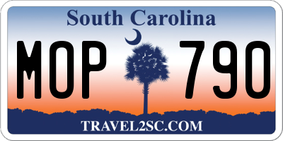 SC license plate MOP790