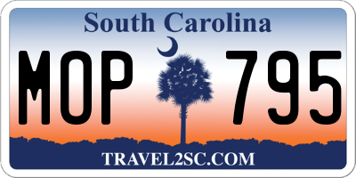 SC license plate MOP795