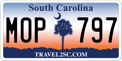 SC license plate MOP797