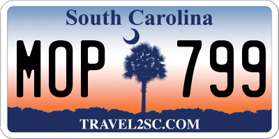 SC license plate MOP799