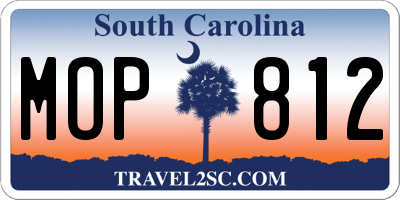 SC license plate MOP812