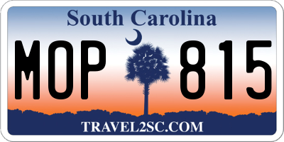 SC license plate MOP815