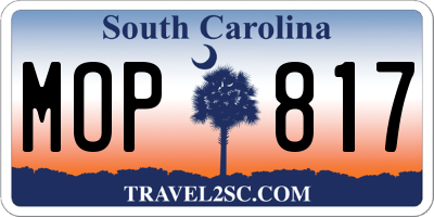 SC license plate MOP817