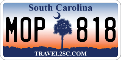 SC license plate MOP818