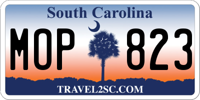 SC license plate MOP823