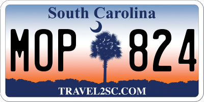 SC license plate MOP824