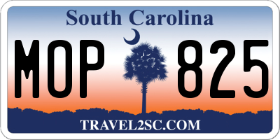 SC license plate MOP825