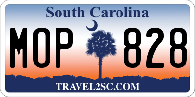 SC license plate MOP828