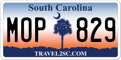 SC license plate MOP829