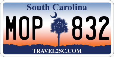 SC license plate MOP832
