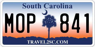 SC license plate MOP841
