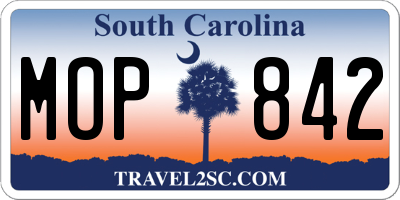 SC license plate MOP842