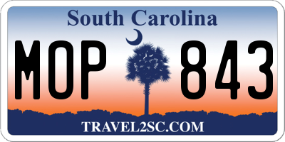 SC license plate MOP843