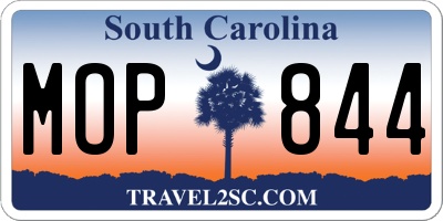 SC license plate MOP844