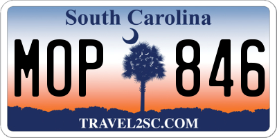 SC license plate MOP846