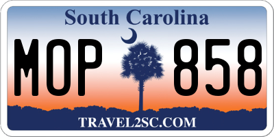 SC license plate MOP858