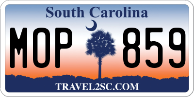 SC license plate MOP859