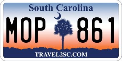 SC license plate MOP861
