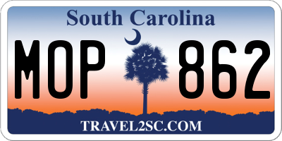 SC license plate MOP862