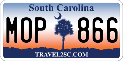 SC license plate MOP866