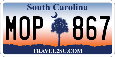 SC license plate MOP867
