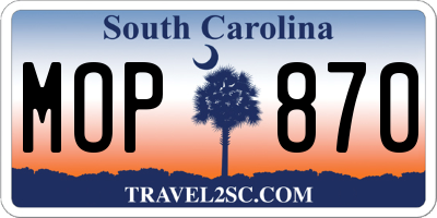 SC license plate MOP870