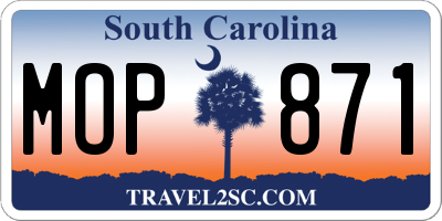 SC license plate MOP871