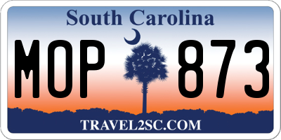 SC license plate MOP873