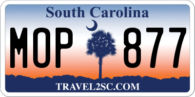 SC license plate MOP877