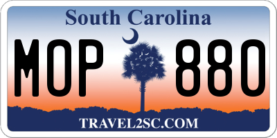 SC license plate MOP880
