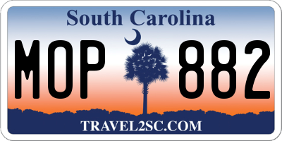 SC license plate MOP882