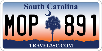 SC license plate MOP891