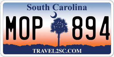 SC license plate MOP894